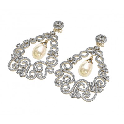 Simply Gorgeous Pearl & Diamond Earrings